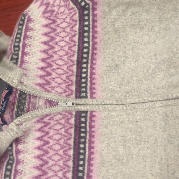 Vineyard Vines Cream and Pink Patterned Cardigan - Picture 9 of 9